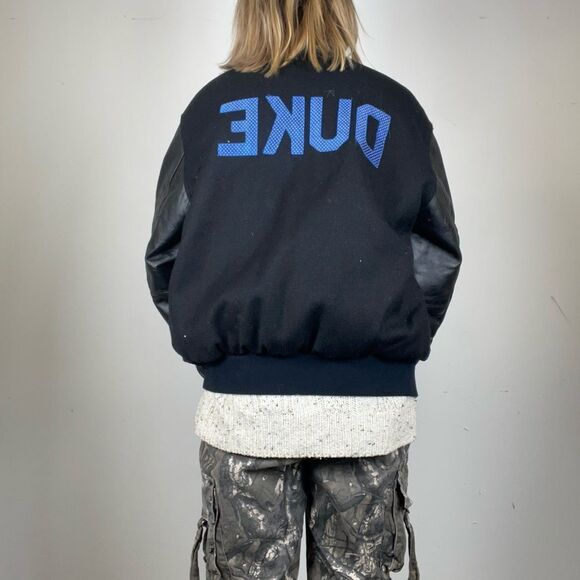 Duke Vintage Varsity Reversible Jacket W/ Leather Sleeves - Picture 4 of 5